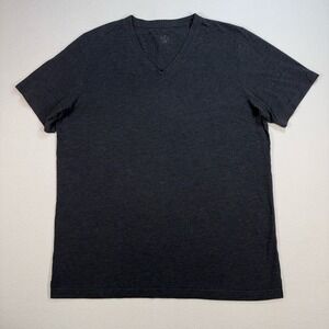 Alo V-Neck T-Shirt‎ Men's L Gray logo Made In USA Short Sleeve Athleisure